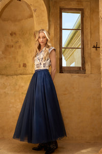 CASSIS BLUE TULLE SKIRT